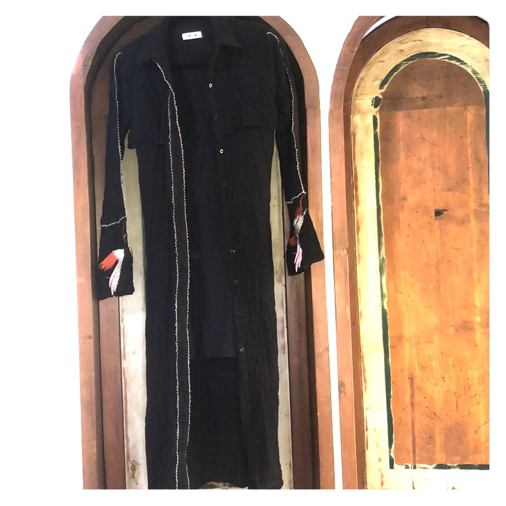 Isla Maxi Dress w/ Gorgeous Sleeve embroidery, XS